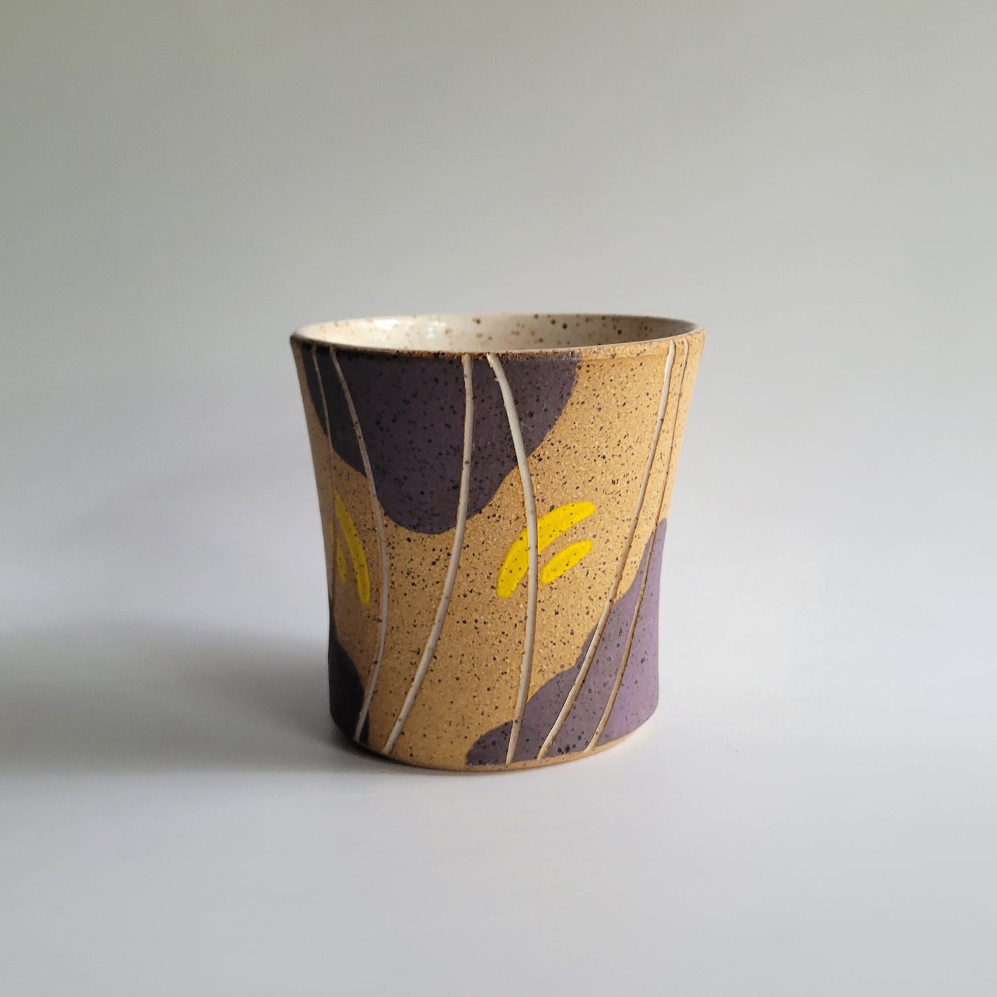 Purple and Yellow Carved Cup - 7oz