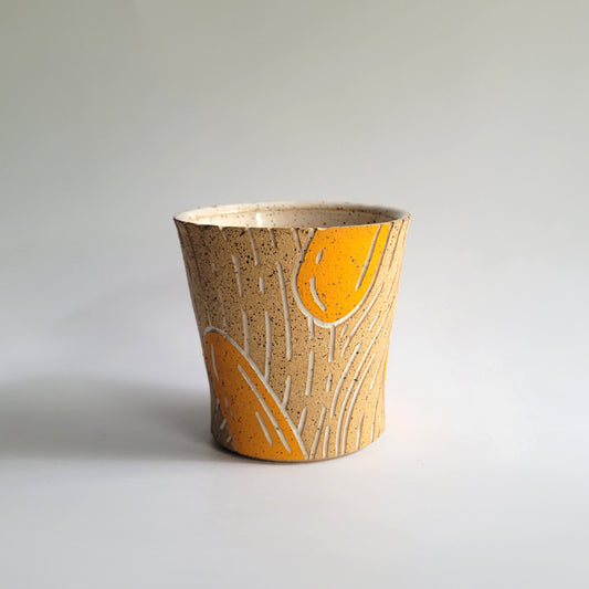 Orange Carved Cup - 6oz