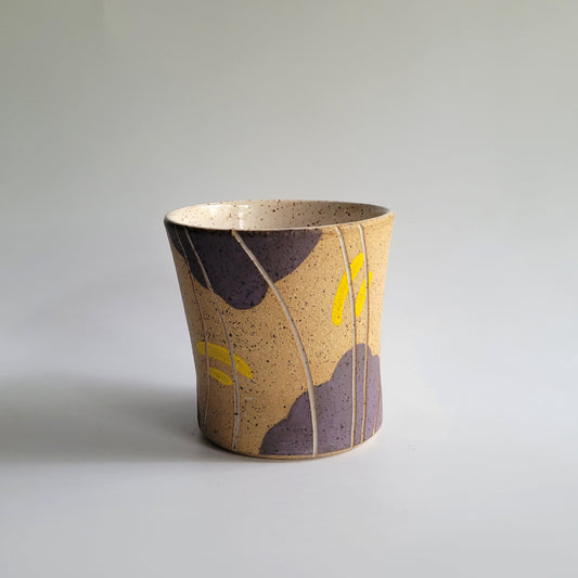 Purple and Yellow Carved Cup - 7oz